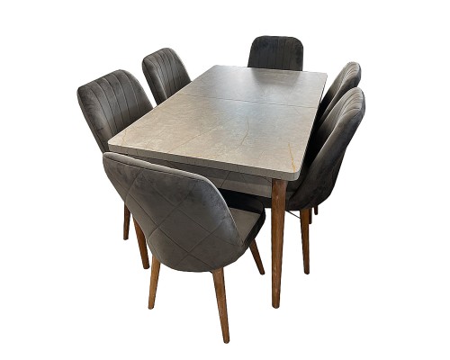 Комплект обідній "Палермо" 1+6 (ЛДСП м'які стільці дерев'яні ніжки)-00-00014881