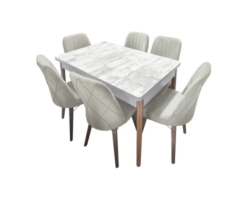 Комплект обідній "Палермо" 1+6 (ЛДСП м'які стільці дерев'яні ніжки)